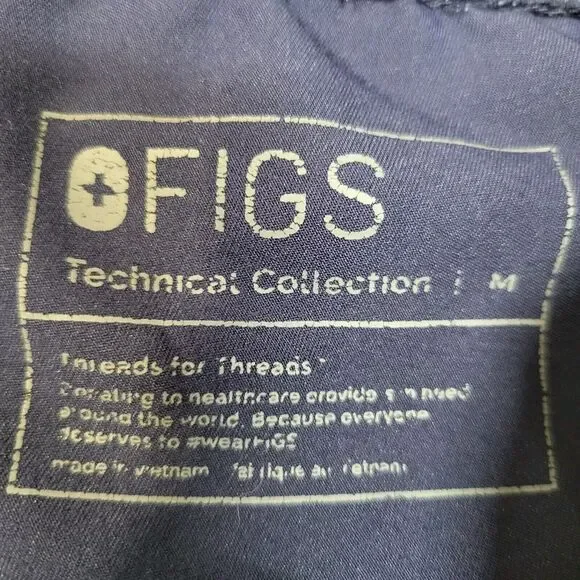 Figs Scrub Pants Men's Medium Pisco Basic Navy Blue 30" Inseam Pull On Comfort - Picture 5 of 10